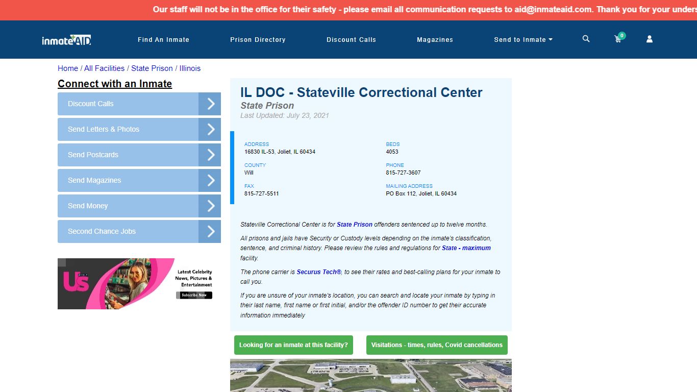 IL DOC - Stateville Correctional Center & Inmate Search ...