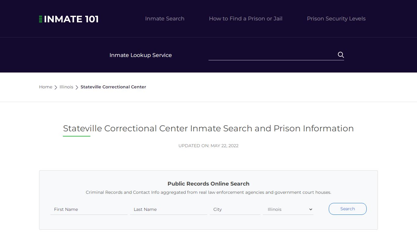 Stateville Correctional Center Inmate Search, Visitation ...